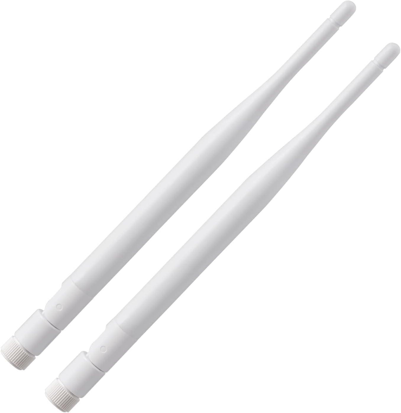 Eightwood 2.4GHz 5GHz 6dBi WiFi Antenna for Security Camera Surveillance DVR Recorder WiFi Router, RP-SMA Connector, White, 2-Pack