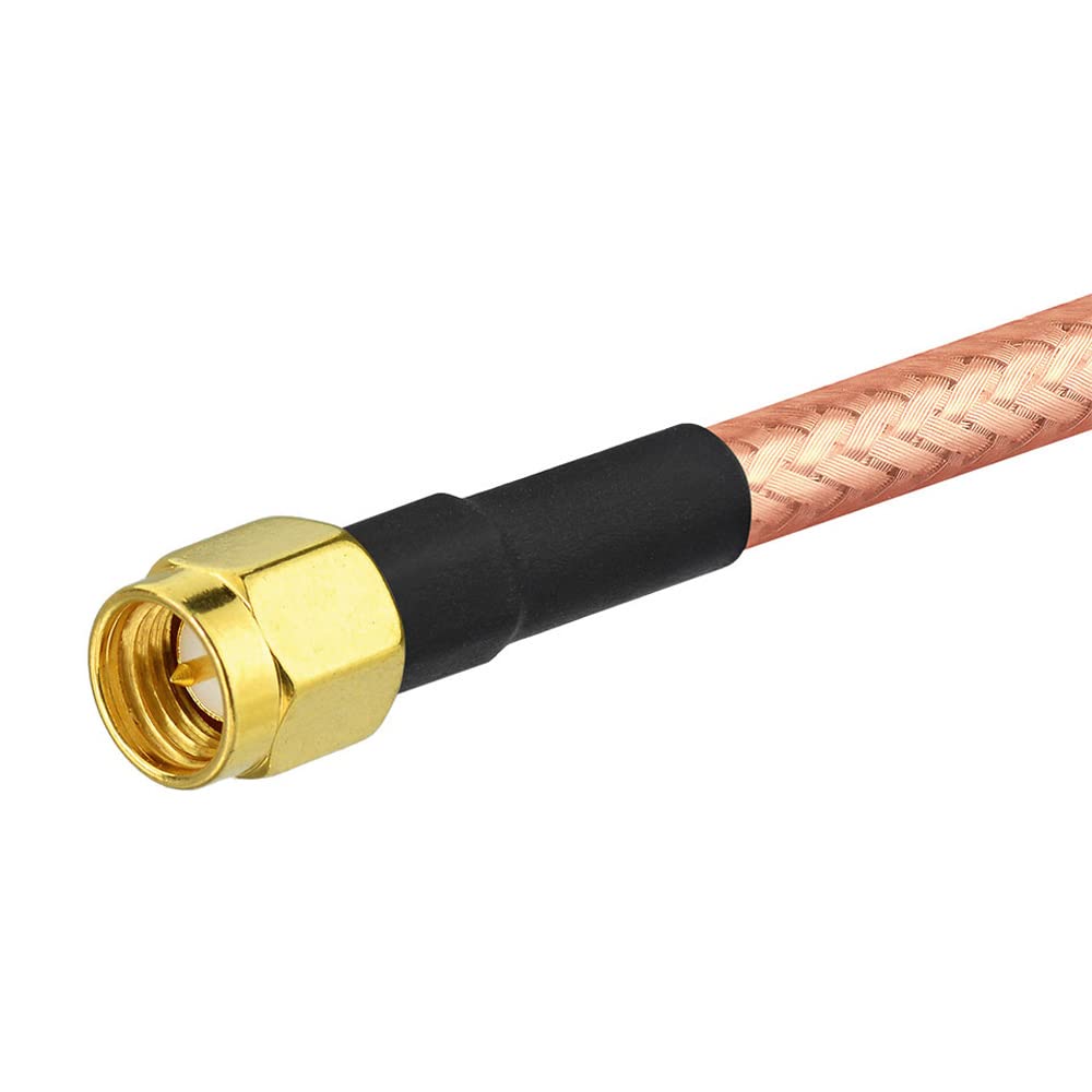 Eightwood SMA to SMA Cable, SMA Male to Male Low Loss RG400 Coax 1.6ft for 4G LTE WiFi Antenna, Ham Radio