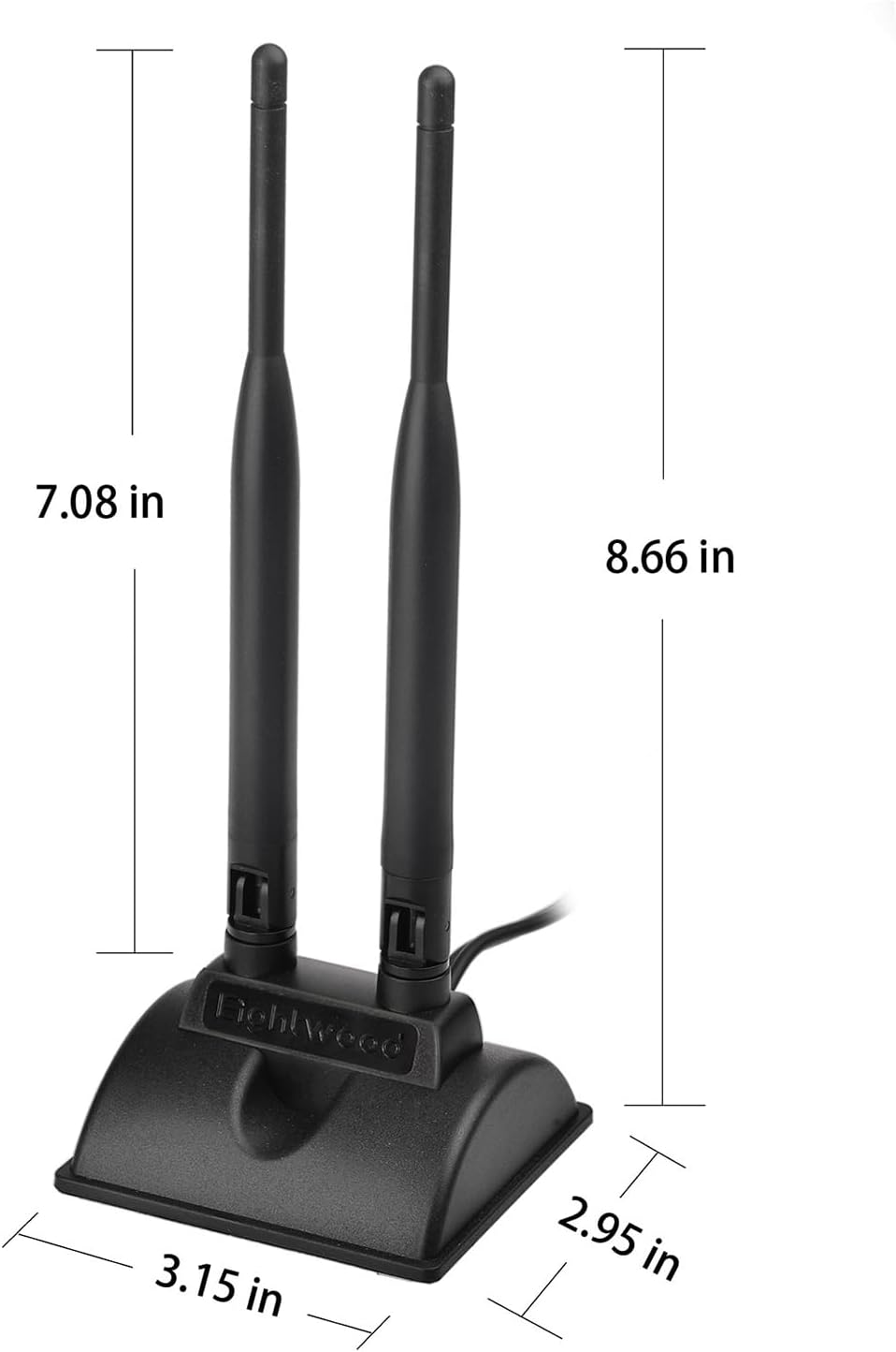 Eightwood 2.4GHz 5GHz Dual Band WiFi Antenna RP-SMA Male Antenna + RP-SMA Female Cable 6 inch (2-Pack) for Mini PCIe Network Card USB WiFi Adapter Wireless Router Hotspot