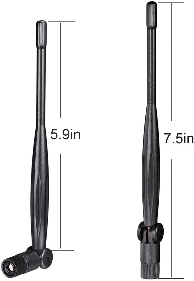 Eightwood 2.4GHz 5GHz 5.8GHz Dual Band WiFi Antenna 5dBi RP-SMA Antenna (2-Pack) for PC Desktop, WiFi Router, PCIe Network Card, USB Adapter, Wireless Range Extender, IP Camera
