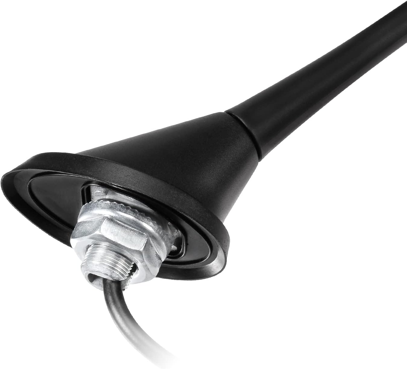 Eightwood Car Stereo AM FM Radio Antenna, Universal Roof Mount Antenna Replacement with Mount Base 16ft Extension Cable for Vehicle Car Truck Stereo Receiver Head Unit FM HD Radio