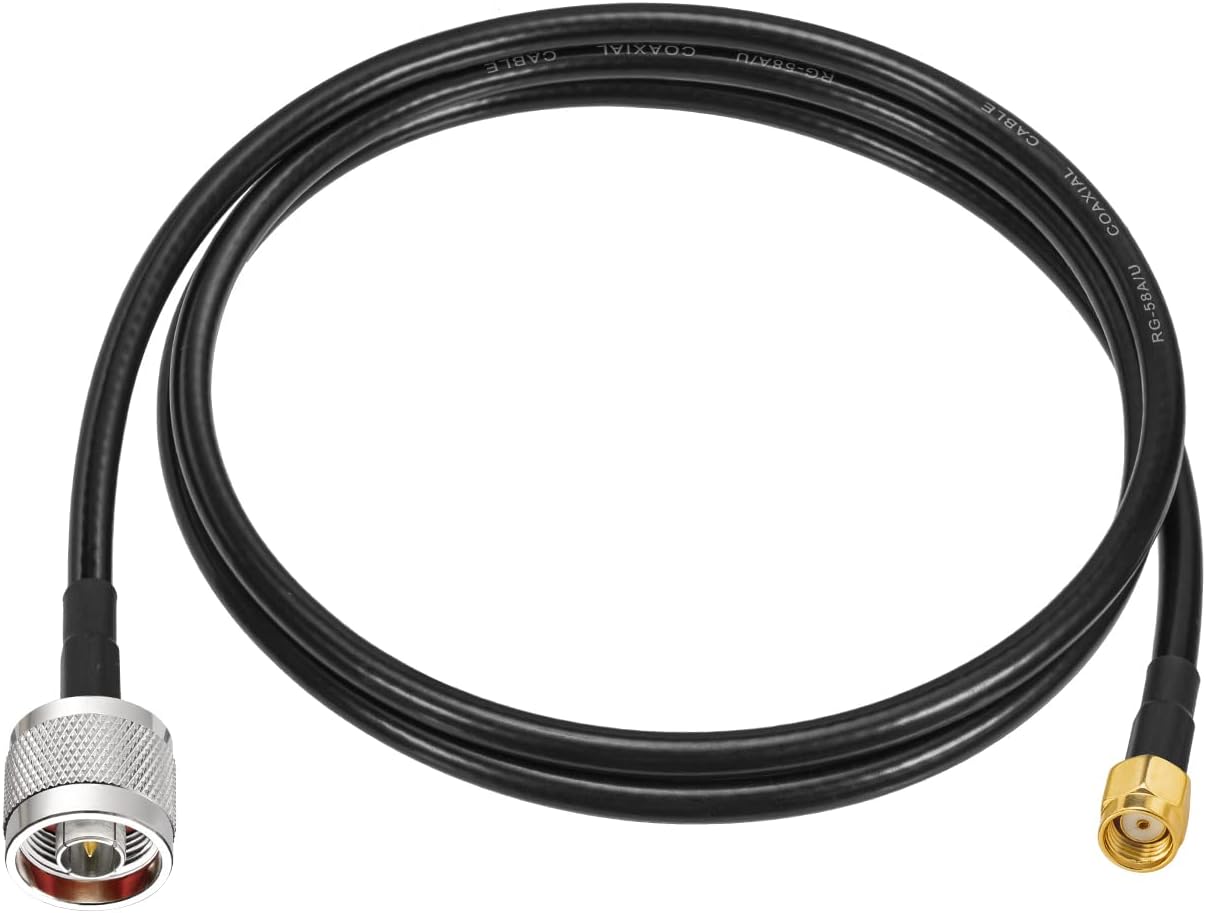 Eightwood RP-SMA Male with Female Pin to N Type Male Plug RG58 Coax Cable 3 feet