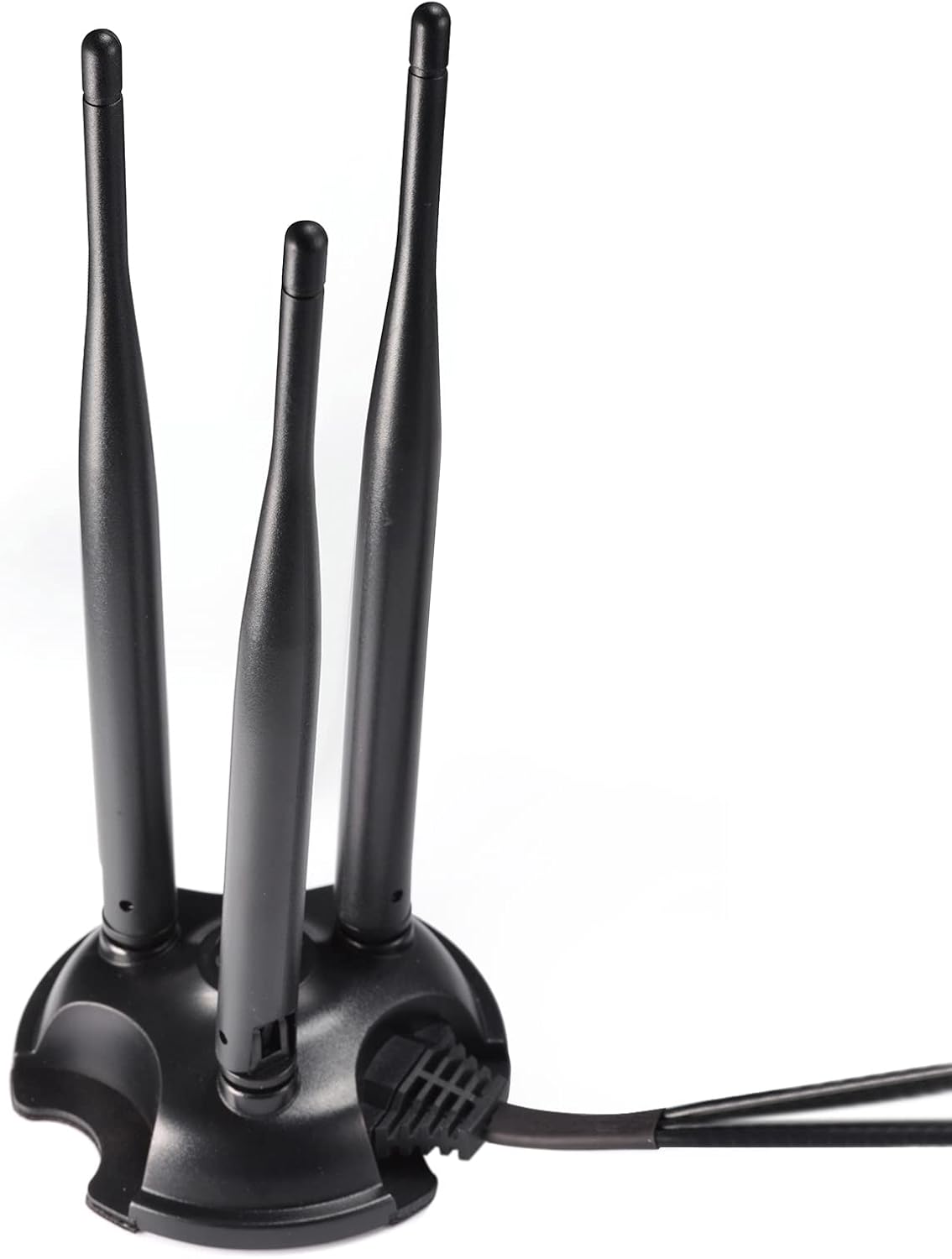 Eightwood 2.4GHz 5GHz Dual Band WiFi Antenna, 3 RP-SMA Connector WiFi 6 Antenna Magnetic Base for PC Desktop Computer, PCIe Network Card, Wireless Router, Mobile Hotspot