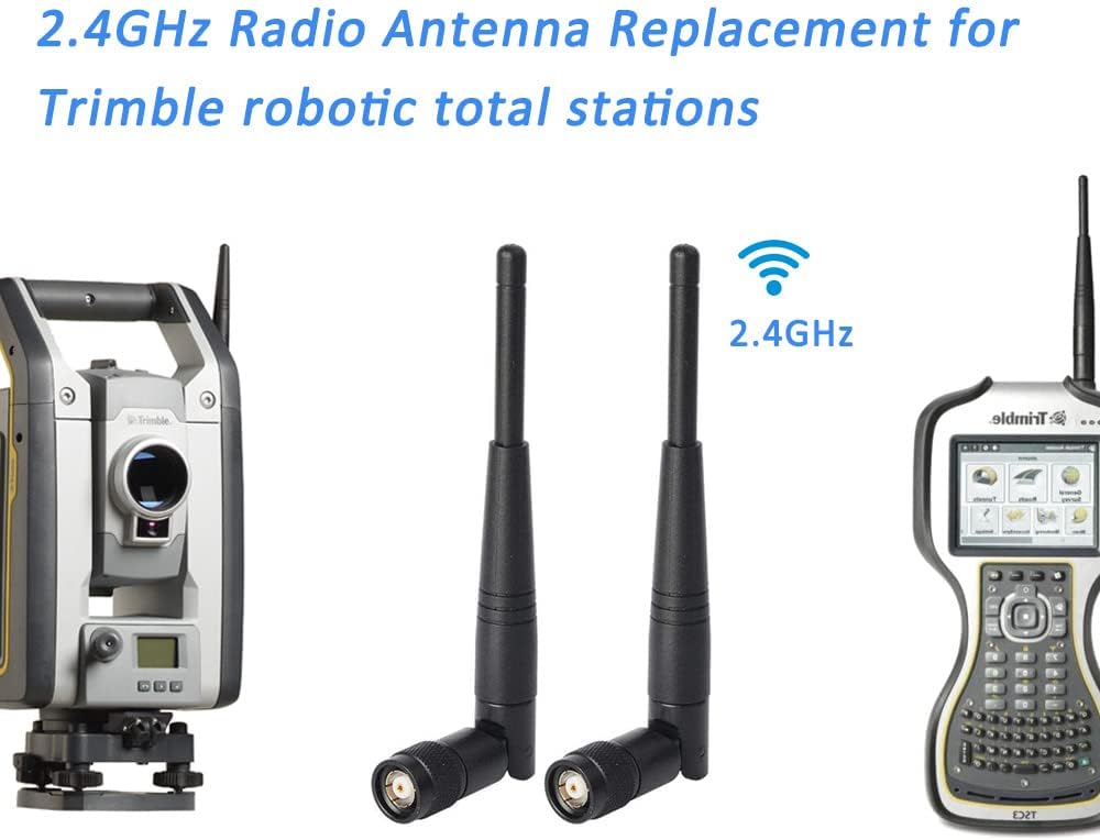 Eightwood 5dBi 2.4GHz WiFi Antenna RP-TNC Male Antennas (2-Pack) Compatible with Trimble Robotic Total Stations, Wireless Router Linksys WRT54G