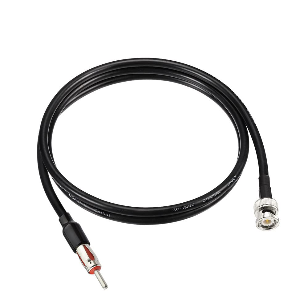 Eightwood BNC Male to DIN AM/FM Male Plug Extension Cable 3 Feet Coax RG58 for Car Radio Antenna Scanner