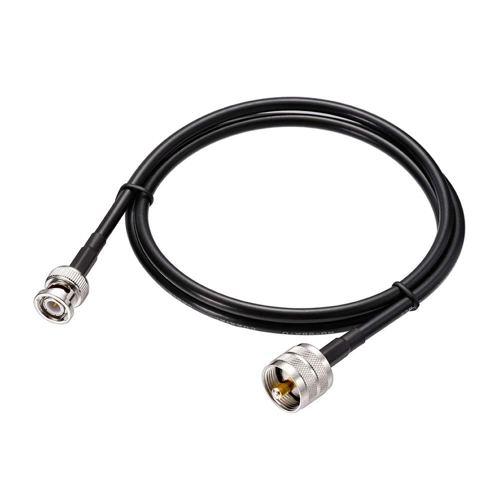 Eightwood UHF PL259 Male to BNC Male Cable RG58 Coax 3 Feet for CB Radio, Ham & Amateur Radio, SWR Meter