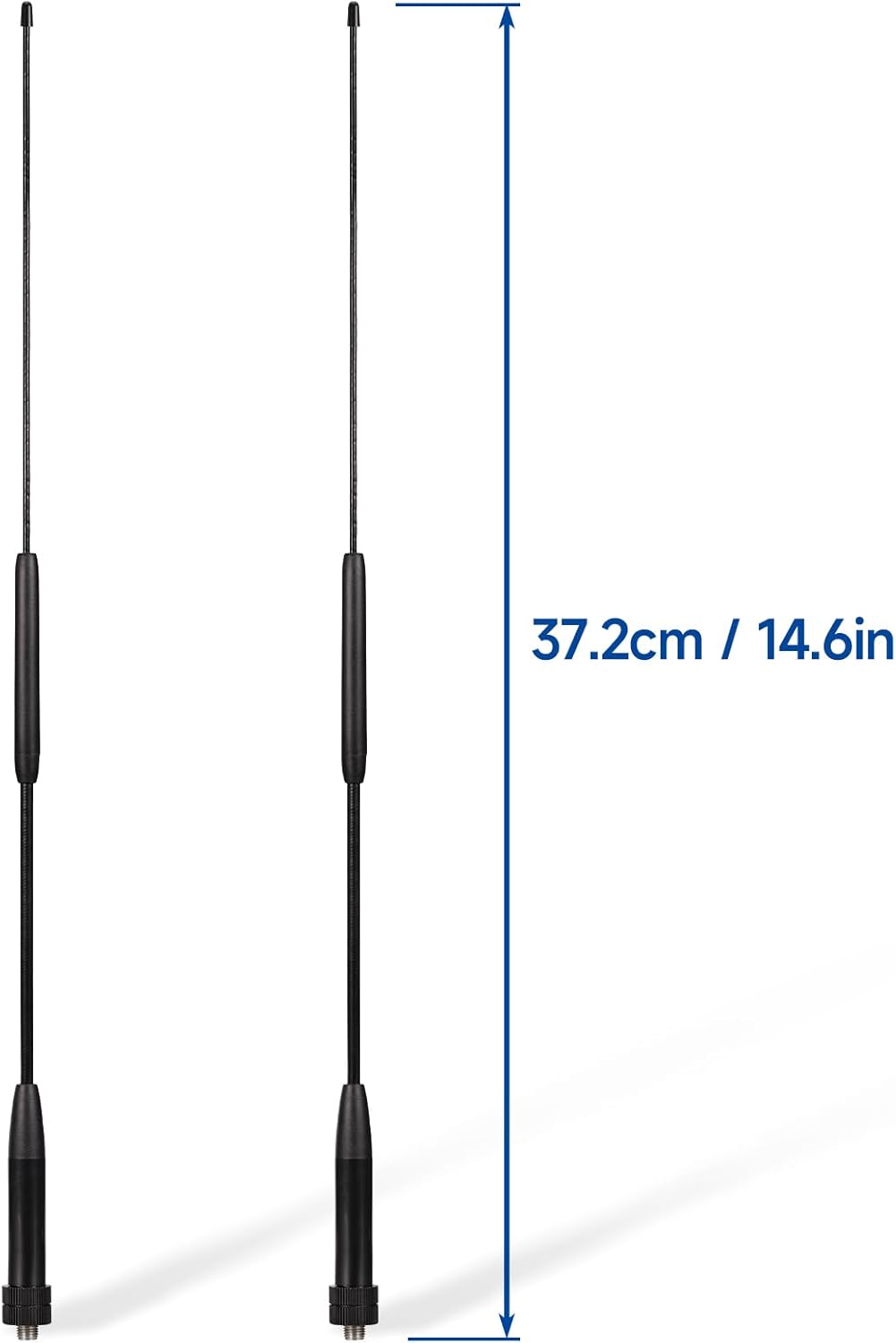 Eightwood SMA Female Whip Antenna Dual Band VHF UHF 144/430Mhz Flexible Antenna 14in 2-Pack for Baofeng Radios UV-5R UV-82 BF-F8HP