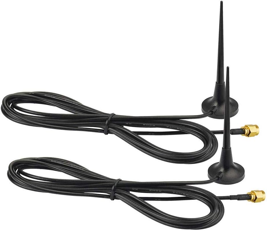 Eightwood 3G 4G LTE GSM Antenna SMA Male Magnetic Antenna (2-Pack) for 4G Router Mobile Hotspot Wiresless Home Phone