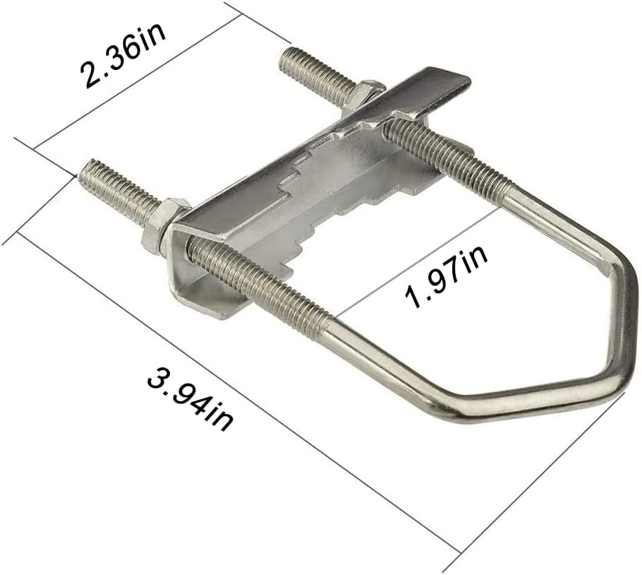 Eightwood Yagi WiFi Antenna Mast Cross-Over Bracket Kit U-Bolt Clamp Mounting Hardware 2pcs for Outdoor WiFi Antenna, LoRa Antenna, 4G LTE Antenna, Ham Radio Antenna, TV Antenna