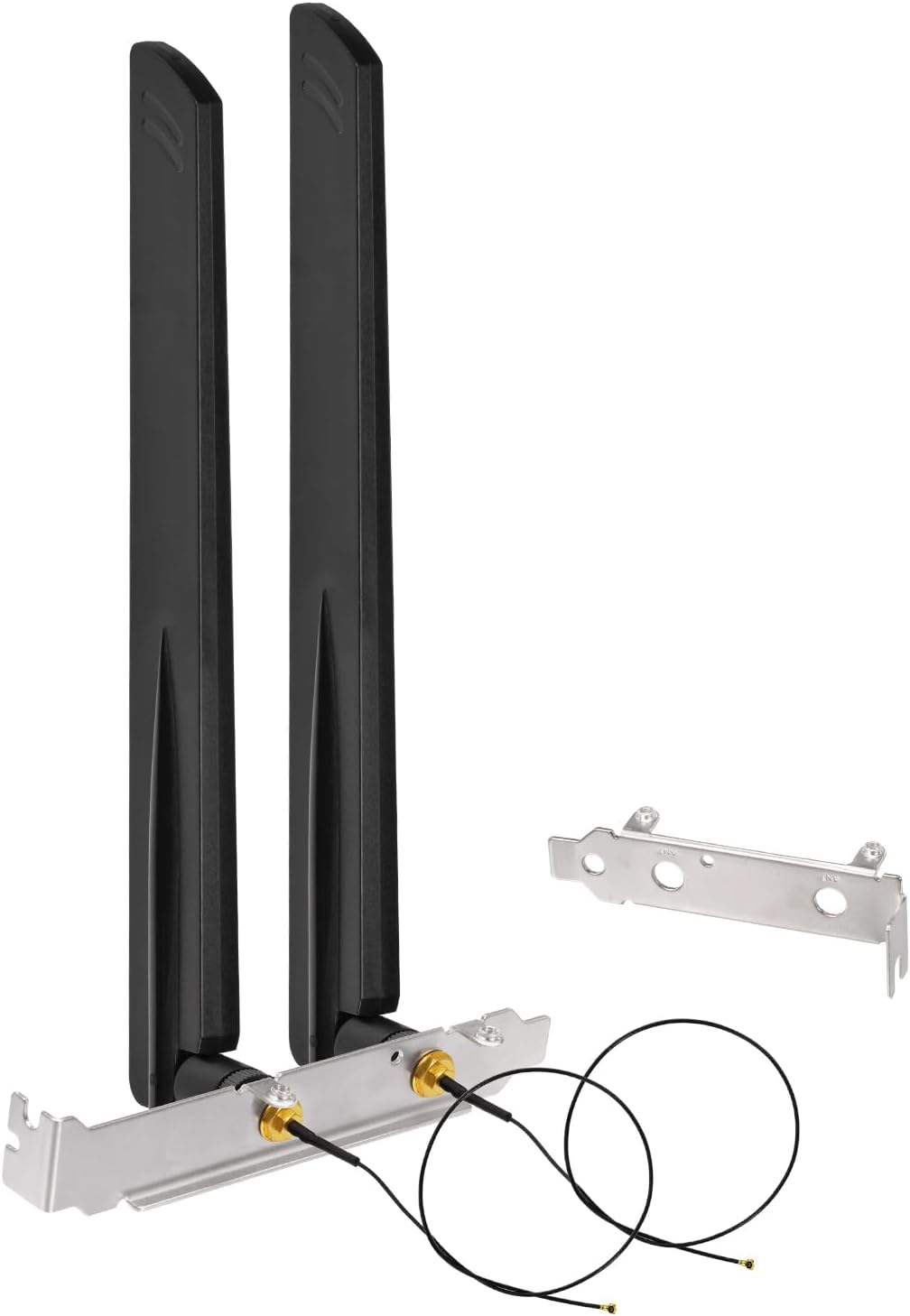 Eightwood WiFi 6 6E Antenna Tri-Band 2.4GHz 5GHz 6GHz + 10in PR-SMA Cable + Computer Slot Bracket for M.2 NGFF Intel Wireless Network Card