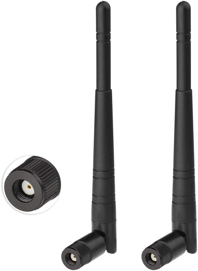 Eightwood 2.4GHz WiFi Antenna 5dBi RP-SMA Antenna 2pcs for WiFi Router PCI PCIe Network Card Wireless Range Extender