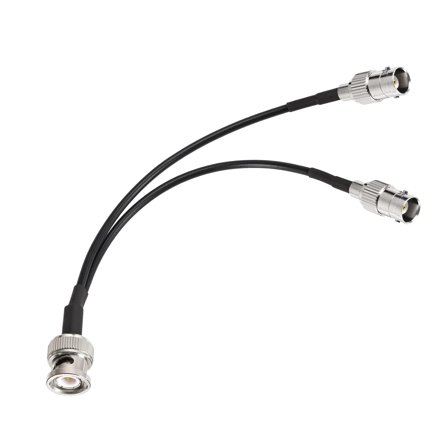 Eightwood BNC Splitter Cable 6in BNC Male to Dual Female Adapter Pigtail 50 Ohm for CCTV Camera Ham Radio Antenna Scanner