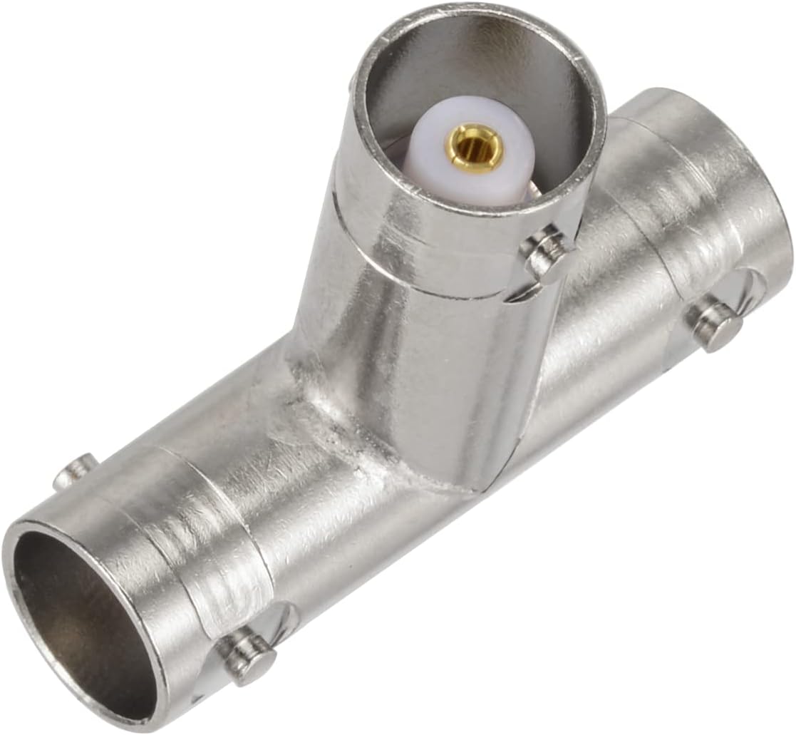 Eightwood 2pcs BNC Tee Type Adapter BNC Female to Female to Female Video Splitter Connector for CCTV DVR Camera