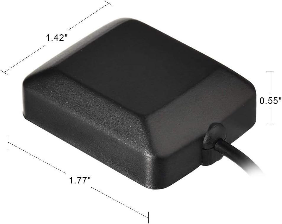 Eightwood Waterproof Active Navigation GPS Antenna Fakra Blue C Female Right Angle Magnetic Base for Car Stereo Head Unit