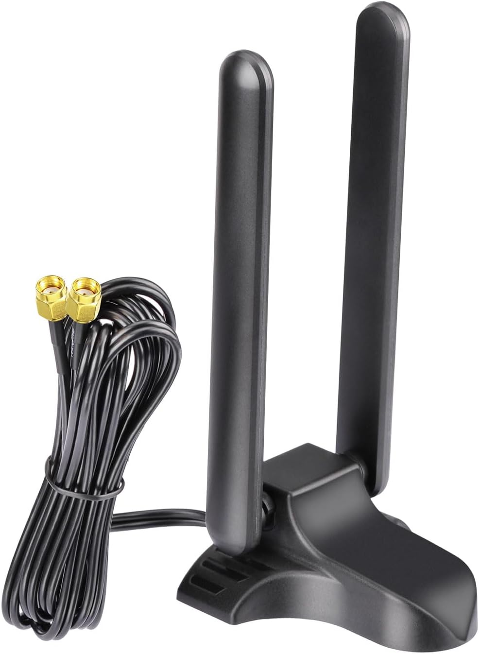 Eightwood WiFi 6E Antenna Tri-Band 2.4GHz 5GHz 6GHz Magnetic Base WiFi Antennae, RP-SMA Connector for PC Desktop Computer Motherboard PCIe Bluetooth WiFi 6E Card Wireless Router