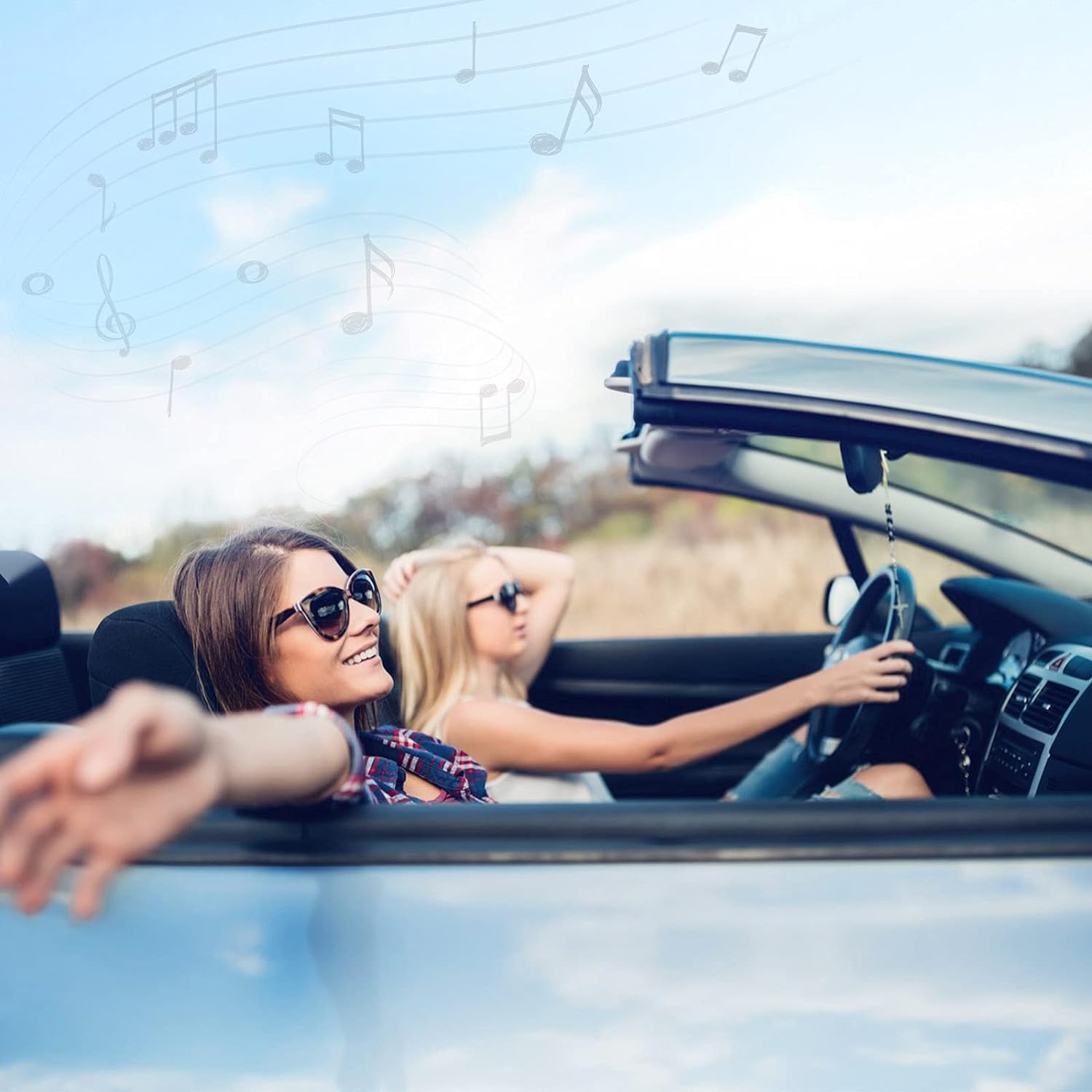 Eightwood Car Stereo FM Radio Antenna, Hidden Windshield Antenna, DIN Plug Adhesive Patch Antennae + DIN Female to ISO Adapter for Vehicle Car Truck Stereo Receiver Head Unit FM HD Radio