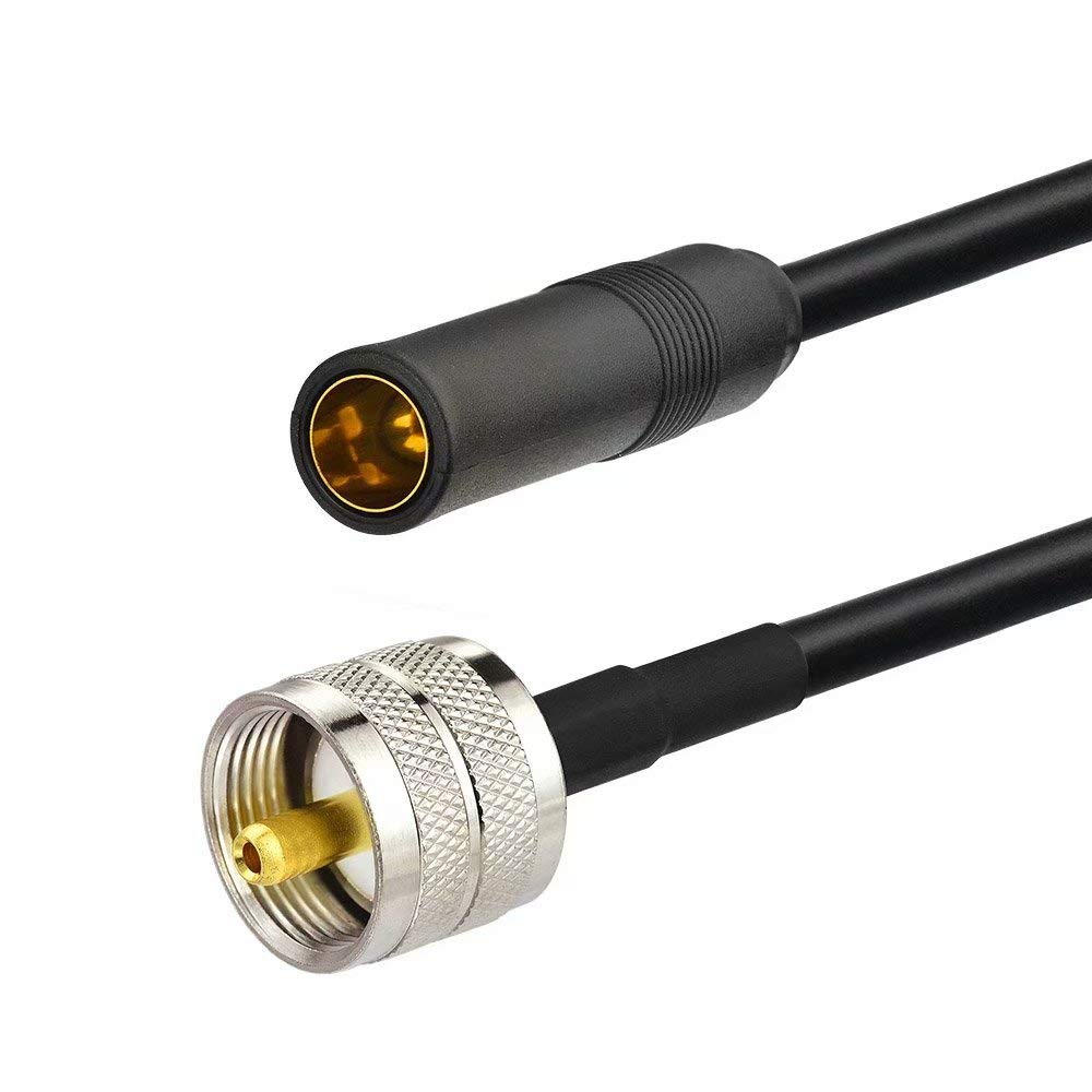 Eightwood PL259 UHF Male to DIN FM/AM Female Adapter RG58 Coax Cable 12 inches for CB Radio Antenna SWR Meter