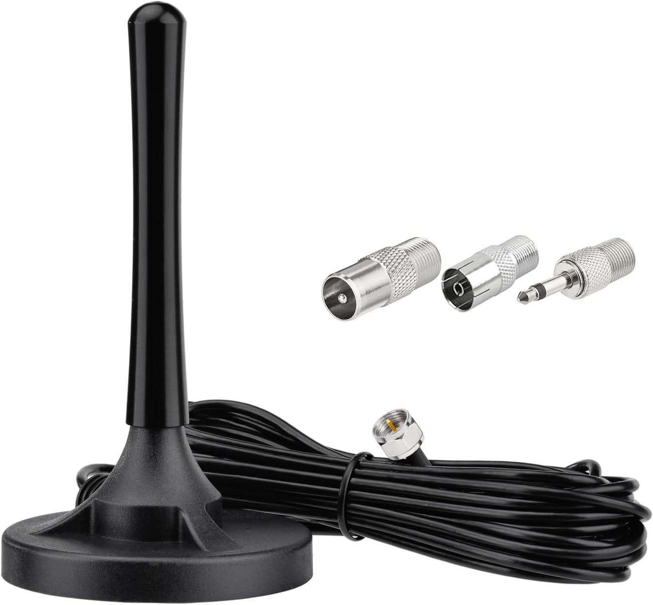 Eightwood FM Antenna for Stereo Receiver, Magnetic Base FM Radio Antenna with 9.8ft Extension Cable for Pioneer Onkyo Yamaha Marantz Bluetooth Home Theater Stereo Receiver HD Radio