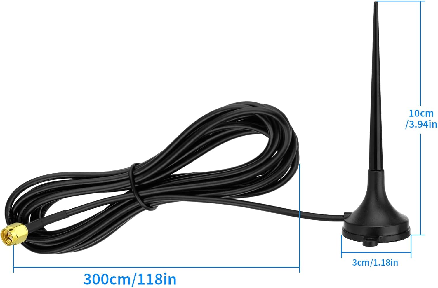 Eightwood 4G LTE GSM Antenna MIMO SMA Male Antenna Magnetic Base (2-Pack) for 4G LTE CPE Router Mobile Hotspot Cellular Gateway Industrial IoT