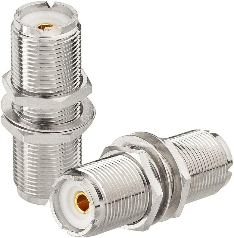 Eightwood 2pcs SO239 Adapter UHF Female to Female Jack Bulkhead RF Connector