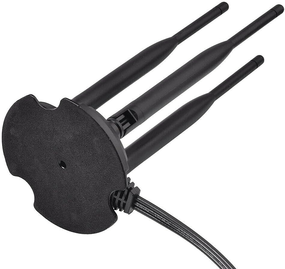 Eightwood 2.4GHz 5GHz Dual Band WiFi Antenna, 3 RP-SMA Connector WiFi 6 Antenna Magnetic Base for PC Desktop Computer, PCIe Network Card, Wireless Router, Mobile Hotspot