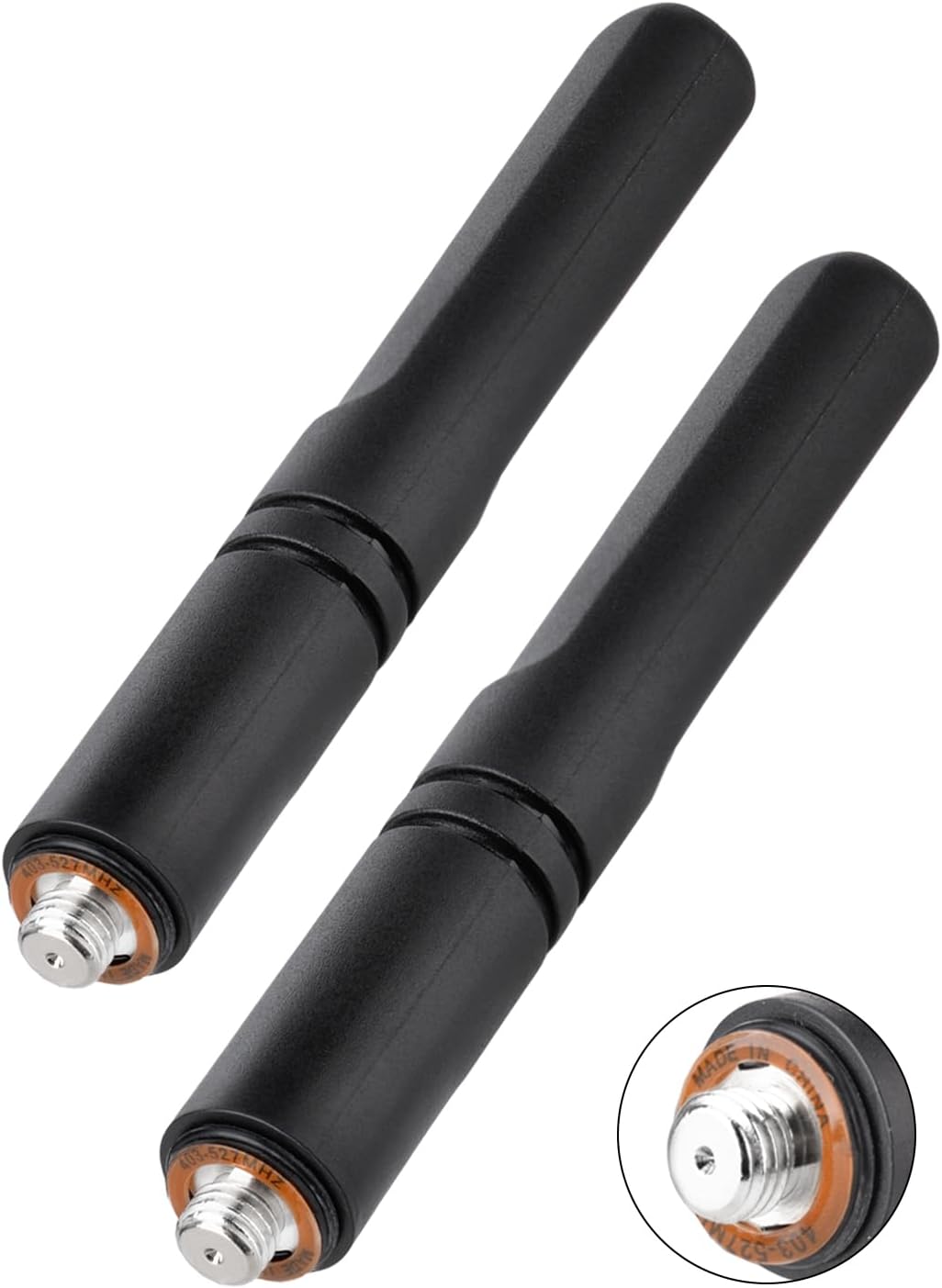 Eightwood Short UHF Radio Antenna 4in 403-527MHz 2-Pack for XPR3500 XPR7550 CP200d HT1250 XPR7580 DP2400 Handheld Portable Radio