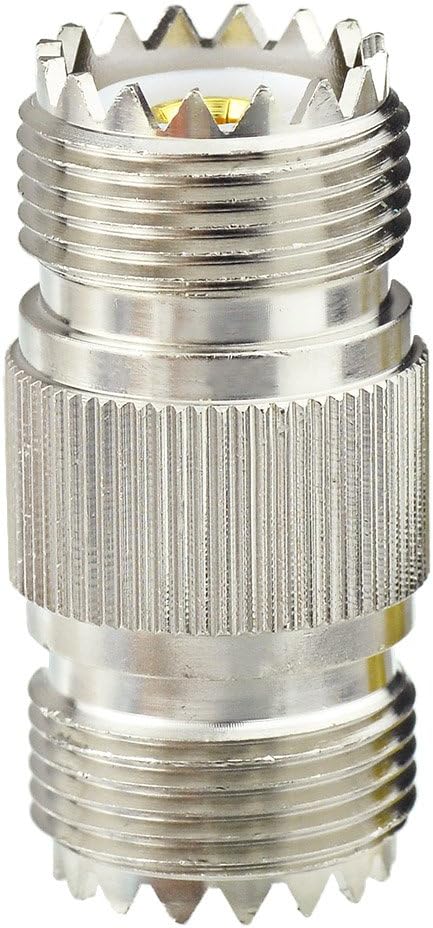 Eightwood SO239 to SO239 Coax Connector Adapter UHF Female to Female Coupler 2-Pack for CB Amateur Radio Antenna
