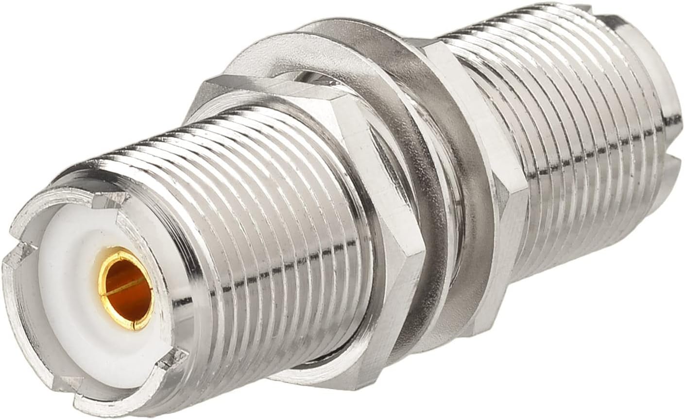Eightwood 2pcs SO239 Adapter UHF Female to Female Jack Bulkhead RF Connector