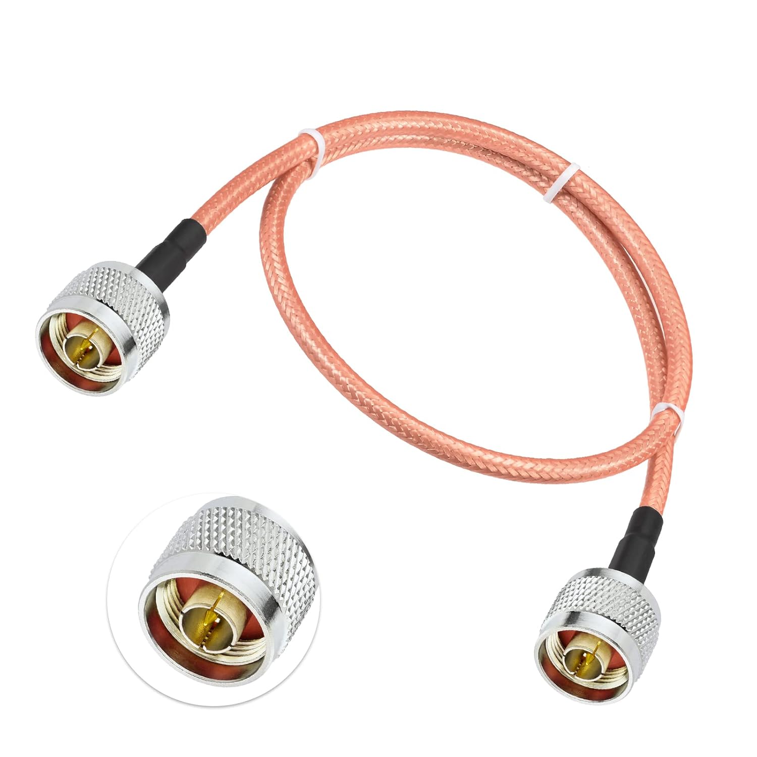 Eightwood N Male to N Male Jumper RG400 Low Loss Coax Cable 1.6 Feet for 4G LTE Antenna, WiFi Yagi Antenna, Antenna Router, Ham Radio