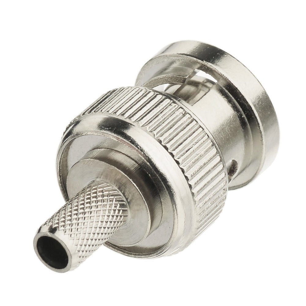 Eightwood 10pcs 50 Ohm BNC Crimp Male Connector for RG58 RG142 LMR195 Cable