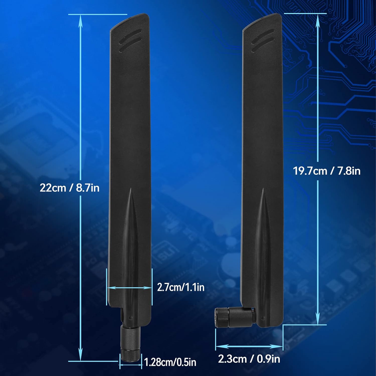 Eightwood WiFi 6 6E Antenna Tri-Band 2.4GHz 5GHz 6GHz + 10in PR-SMA Cable + Computer Slot Bracket for M.2 NGFF Intel Wireless Network Card