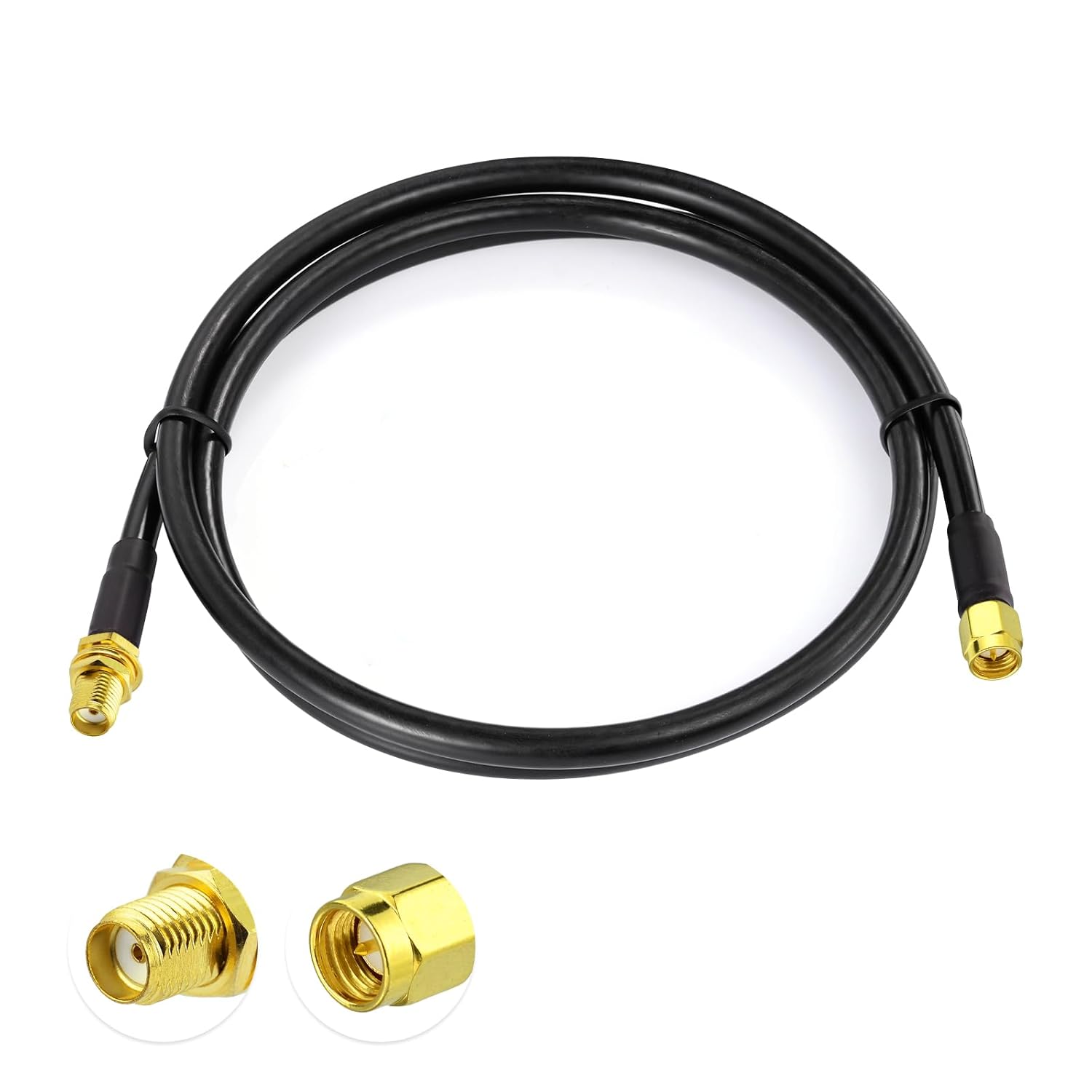 Eightwood SMA Male to SMA Bulkhead Female ALSR240 3ft Cable Low Loss for 3G 4G Antenna, LTE Router, GPS, ADS-B Receiver, Ham Radio