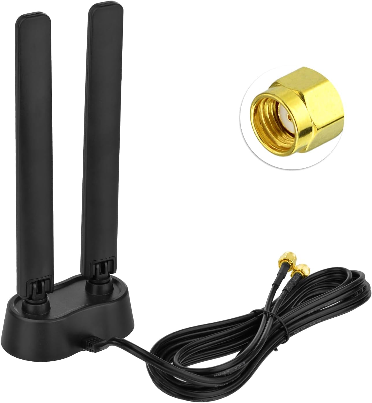 Eightwood 9dBi WiFi 6E Antenna Tri-Band 6GHz 5GHz 2.4GHz Magnetic Base WiFi Antenna for PC Desktop Computer PCIe Bluetooth Card Gaming Motherboard, WiFi 6E Router