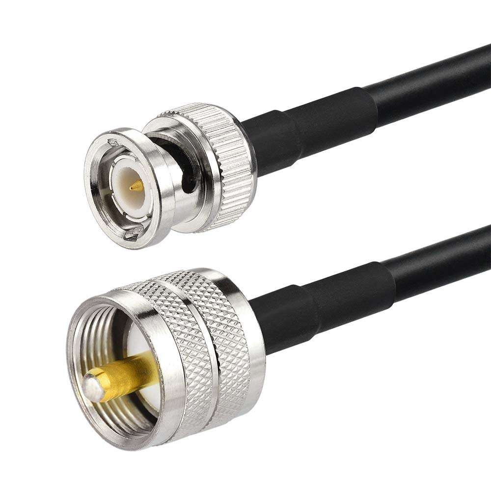 Eightwood UHF PL259 Male to BNC Male Cable RG58 Coax 3 Feet for CB Radio, Ham & Amateur Radio, SWR Meter