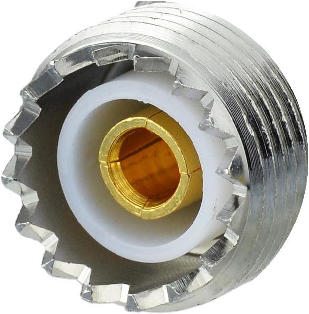 Eightwood SO239 to SO239 Coax Connector Adapter UHF Female to Female Coupler 2-Pack for CB Amateur Radio Antenna