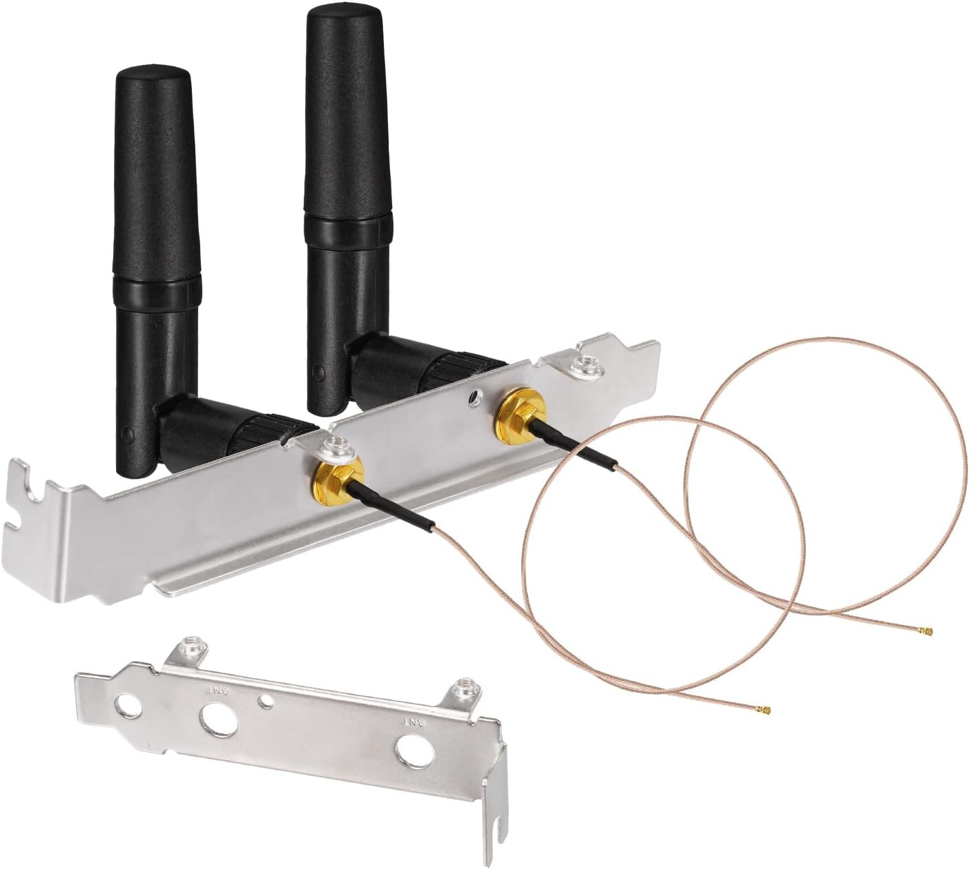 Eightwood Mini PCIe Card Antenna 2.4GHz 5GHz WiFi Antenna + U.FL IPX to RP-SMA Cable 8in + Computer Slot Bracket (6-Pack) for Mini PCI-E WiFi Network Card PC Desktop Computer