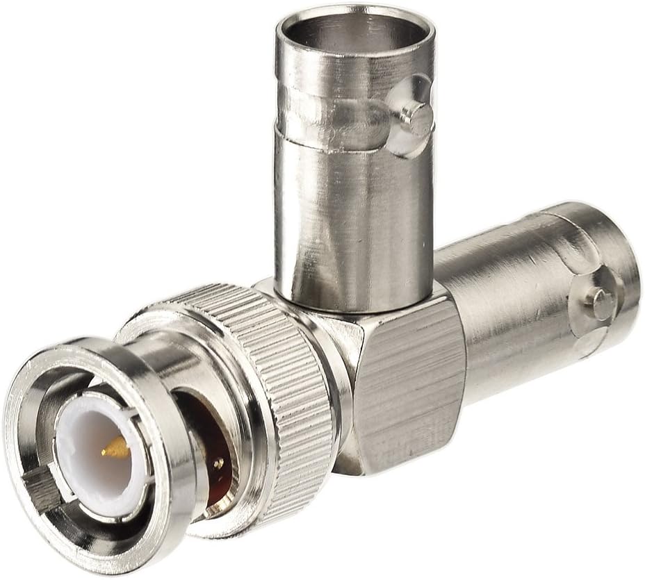 Eightwood 2pcs BNC Tee Adapter BNC Male to Dual Female Jack Video Splitter Connector