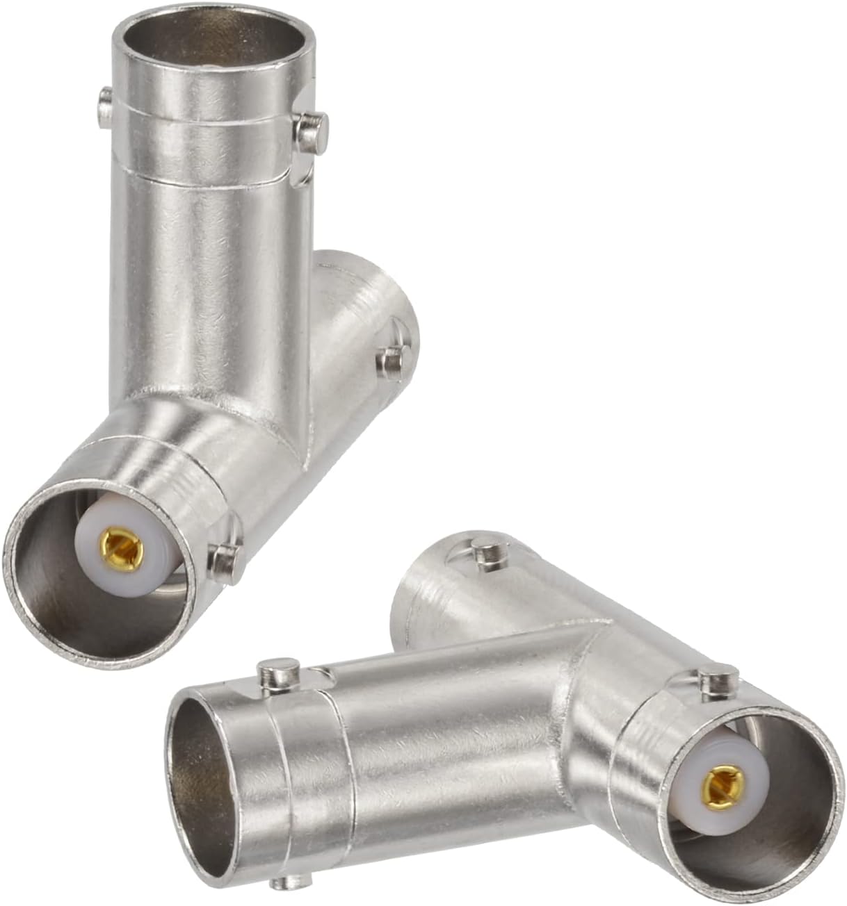 Eightwood 2pcs BNC Tee Type Adapter BNC Female to Female to Female Video Splitter Connector for CCTV DVR Camera