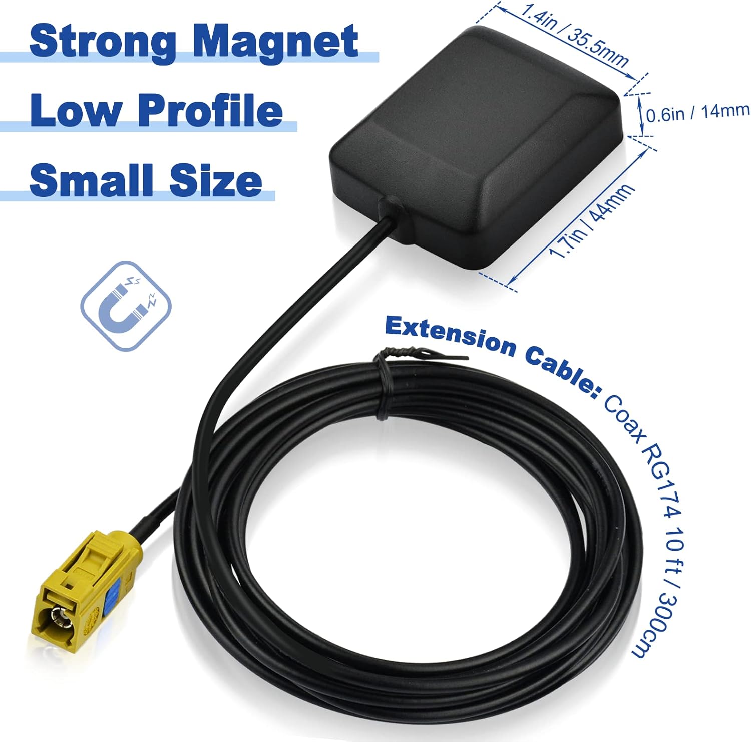 Eightwood Mini Satellite Radio Antenna Fakra K Curry Female Connector Compatible with Sirius XM Car Vehicle Trucks RV HD Hi-Fi Radio Stereo Receiver Tuner 2320-2345MHz