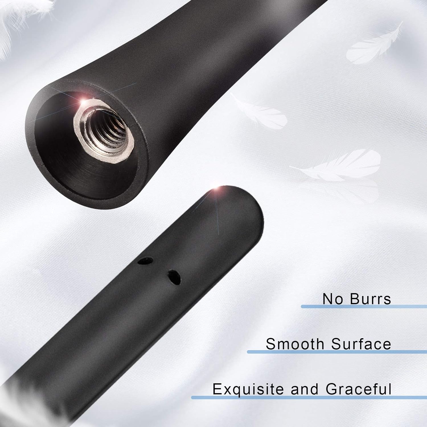 Eightwood Car Radio Rubber Antenna Mast 7 inch FM AM Universal Roof Mount Vehicle Antennae Replacement with M4 M5 M6 Screw Adapter