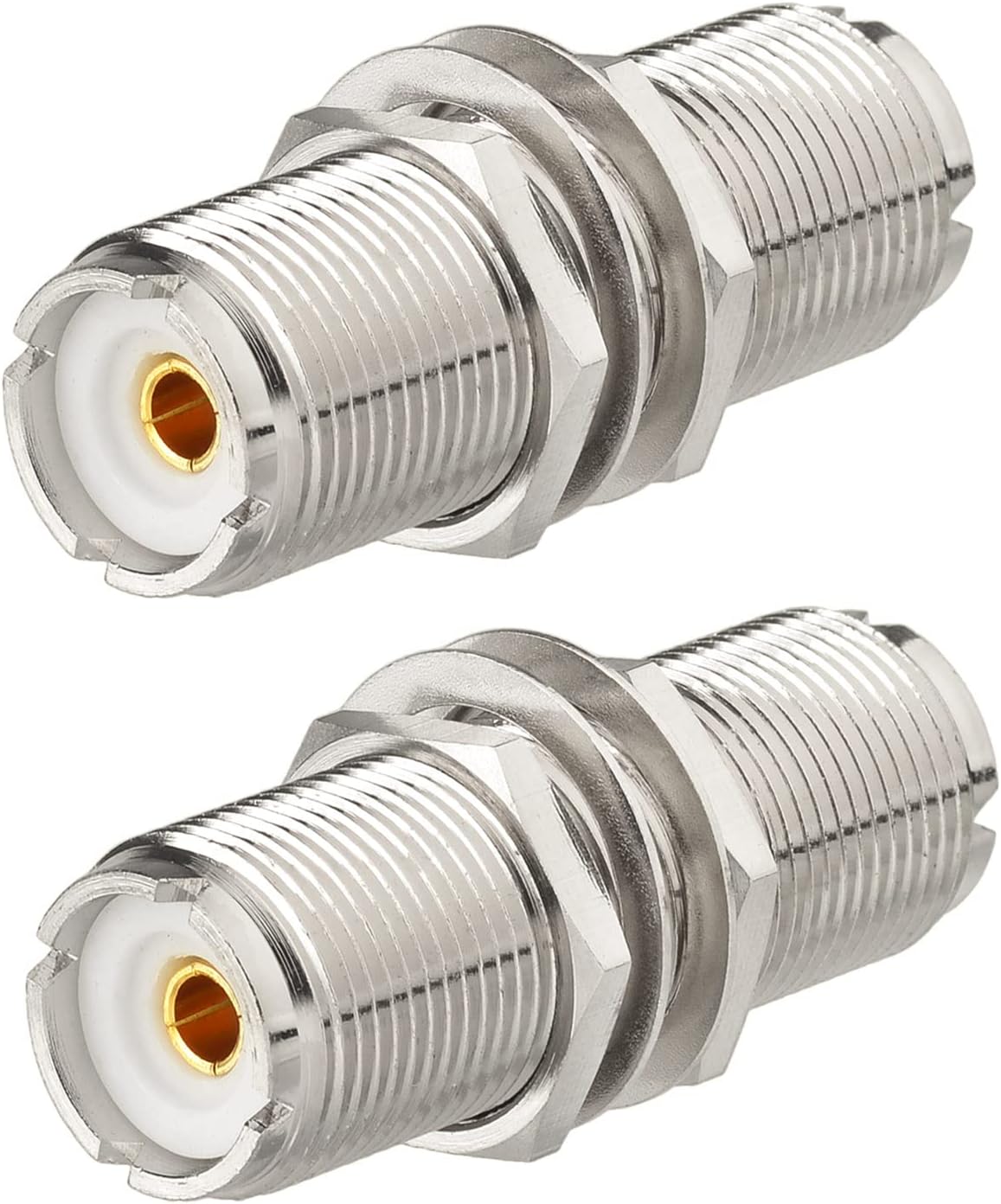 Eightwood 2pcs SO239 Adapter UHF Female to Female Jack Bulkhead RF Connector