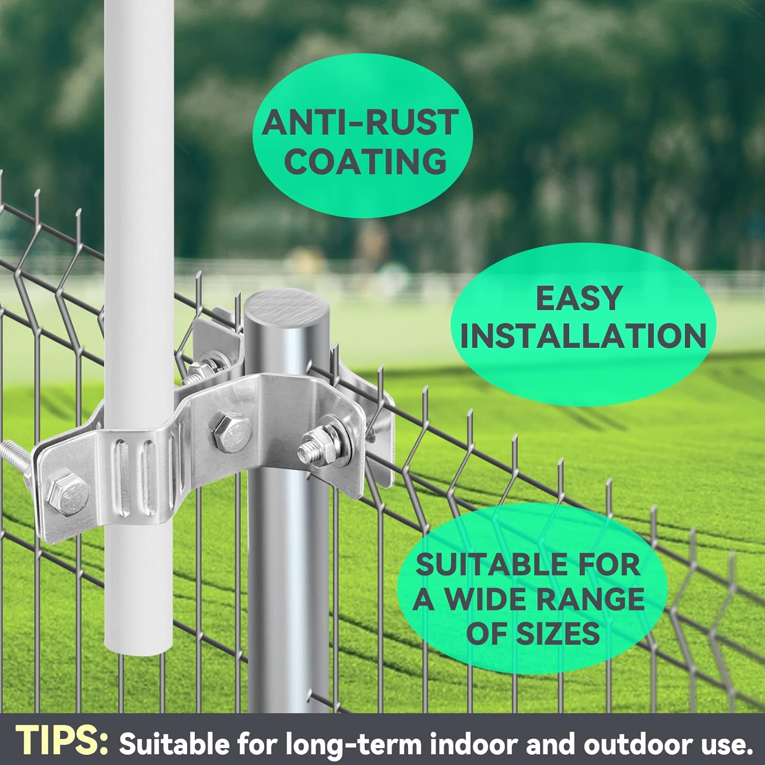 Eightwood T-Shape Double Hole Antenna Mast Clamp Pole Mounting Bracket Hardware Kit for Outdoor WiFi Antenna Holder Marine GPS Antenna