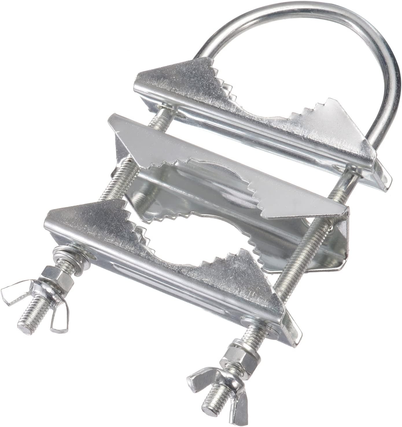 Eightwood Double Antenna Mast Clamp V Jaw Mounting Bracket U Bolts Pipe to Pipe Clamp 2 Sets for Outdoor CB Antenna, TV Antenna, Lora Antenna, WiFi Yagi Antenna, Weather Station