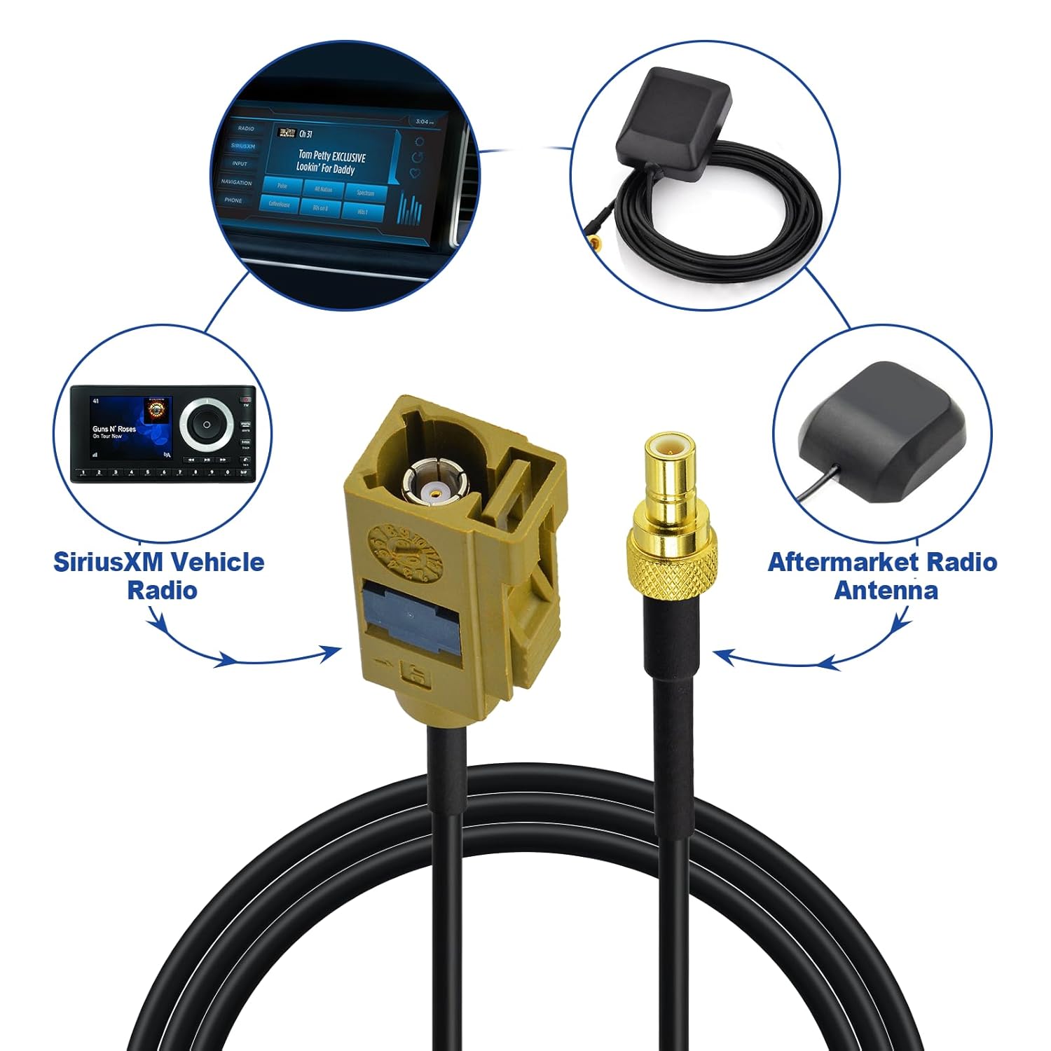 Eightwood Fakra Curry Female Code K to SMB Male Antenna Adapter Compatible with XM Sirius Satellite Radio Antenna Stereo Tuner