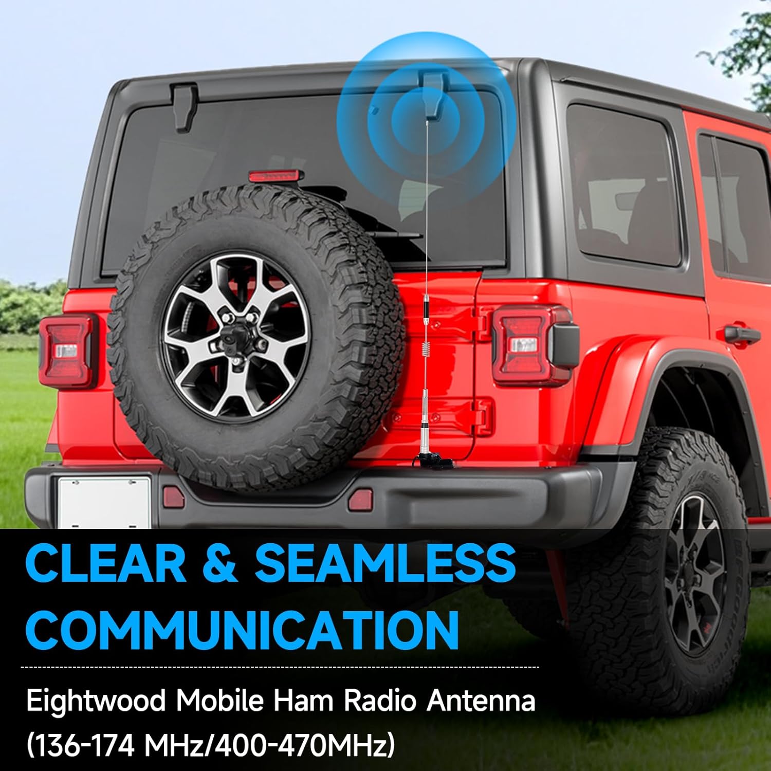 Eightwood Vehicle Mobile Ham Radio Antenna Dual Band PL259 VHF UHF 144/430MHz Anti-Rust Antenna 30in with Lip Mount Fixed Bracket and RG58 Extension Cable 16.4ft for Car Truck Amateur Radio