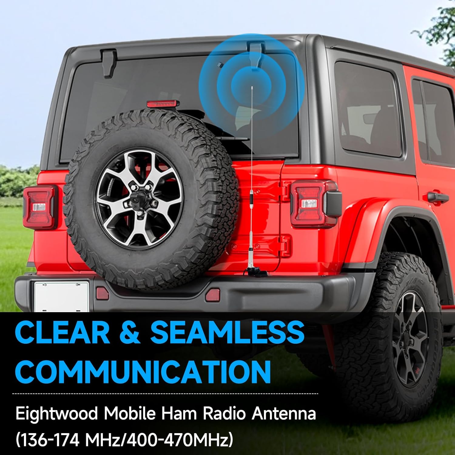 Eightwood Vehicle Mobile Ham Radio Antenna Dual Band PL259 VHF UHF 144/430MHz Anti-Rust Antennae 26in with Lip Mount Fixed Bracket and RG58 Extension Cable 16.4ft for Vehicle Car Truck Amateur Radio