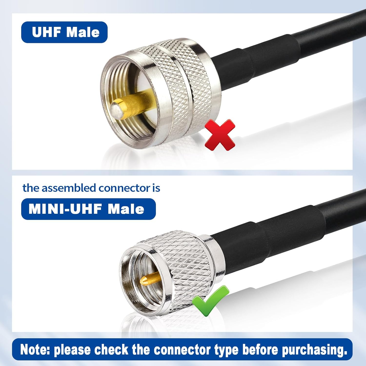Eightwood NMO Antenna Mount to Mini-UHF Male Extension Cable RG58 16.4 feet + L Shape Bracket for Two-Way CB Mobile Radio Antenna Scanner