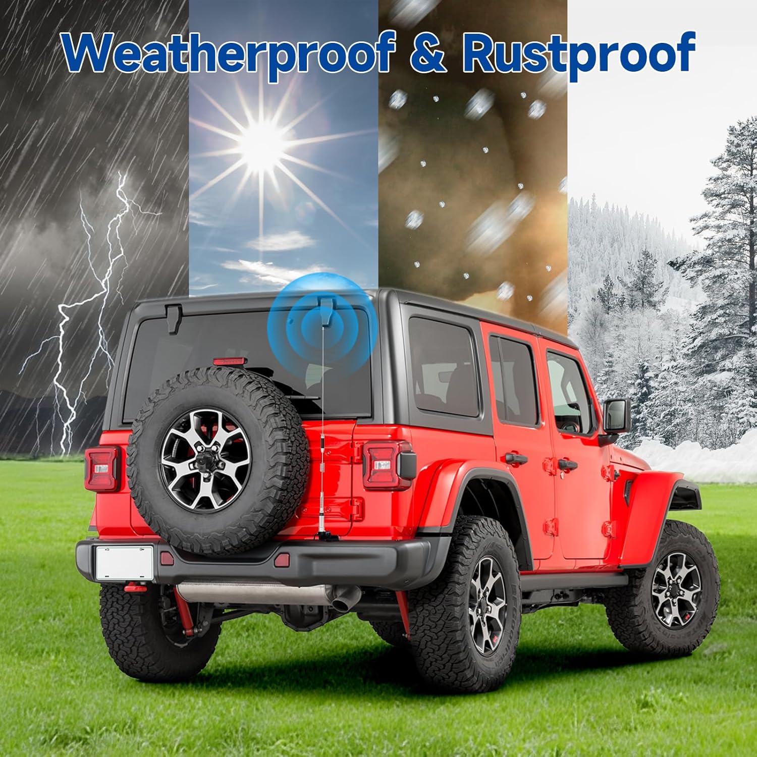 Eightwood Vehicle Mobile Ham Radio Antenna Dual Band PL259 VHF UHF 144/430MHz Anti-Rust Antenna 30in with Lip Mount Fixed Bracket and RG58 Extension Cable 16.4ft for Car Truck Amateur Radio