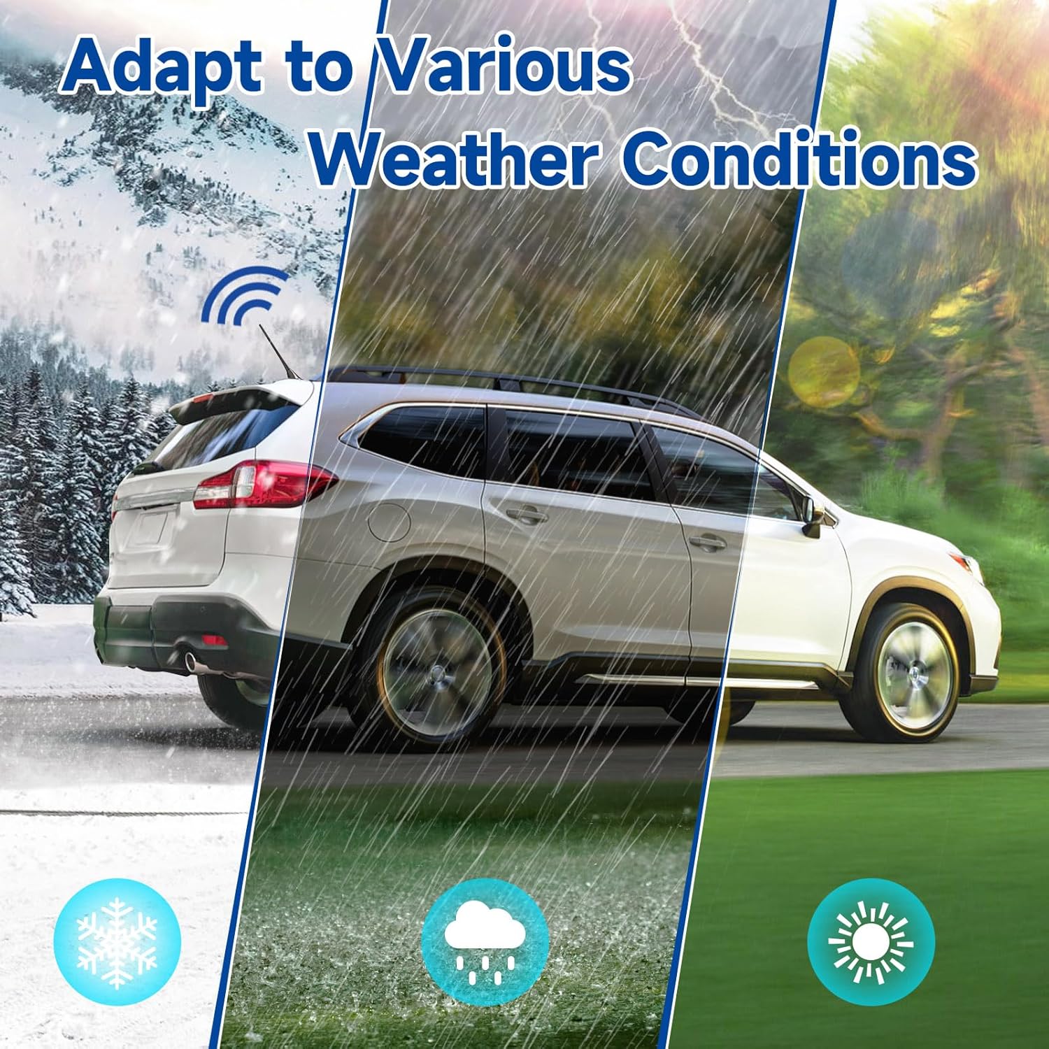 Eightwood Car Stereo FM AM Radio Antenna, Universal Roof Mount Amplified Antenna with 12V Power Wire DIN Plug Connector for Vehicle Car Truck SUV Radio Stereo Receiver Media Head Unit