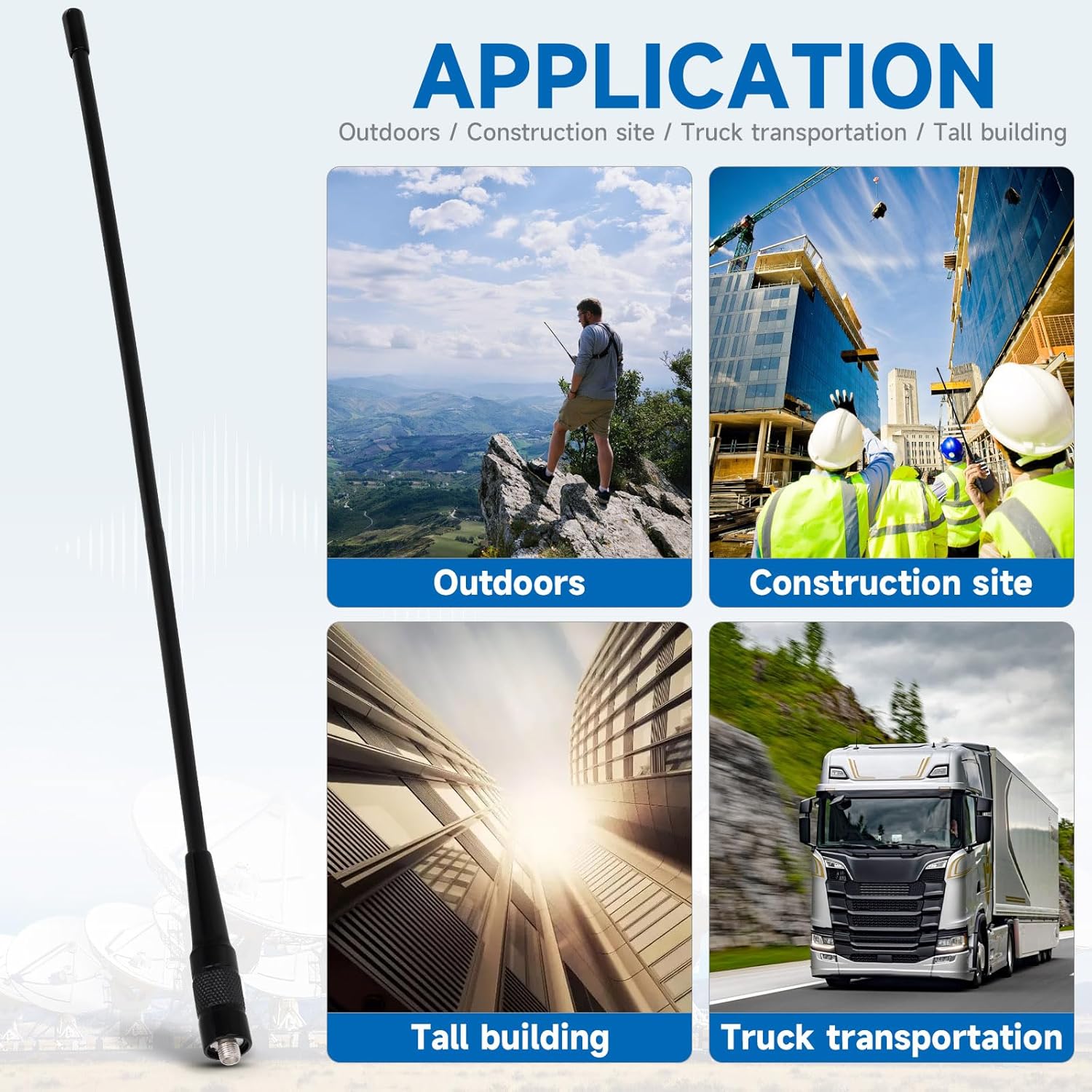 Eightwood VHF UHF Dual Band Handheld Antenna 136-174MHz 400-470MHz SMA Female Flexible Walkie Talkie Whip Antenna 15in 2-Pack for Baofeng Ham Radio Two Way Radio UV-5R UV-82 BF-F8HP